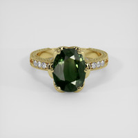 3.87 Ct. Green Sapphire Ring, 14K Yellow Gold 1