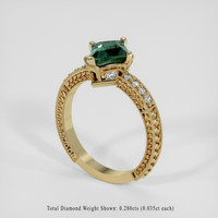 1.44 Ct. Bluish Green Sapphire Ring, 14K Yellow Gold 2