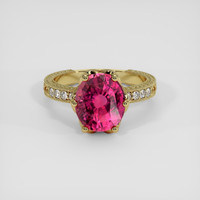 4.14 Ct. Pink Sapphire Ring, 14K Yellow Gold 1