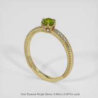 0.40 Ct. Greenish Yellow Sapphire Ring, 14K Yellow Gold 2