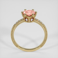 1.10 Ct. Peach Sapphire Ring, 14K Yellow Gold 3