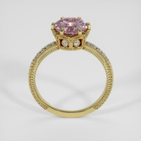 2.19 Ct. Peach Sapphire Ring, 14K Yellow Gold 3