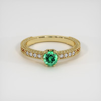 0.32 Ct. Emerald Ring, 18K Yellow Gold 1