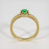 0.32 Ct. Emerald Ring, 18K Yellow Gold 3