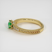 0.32 Ct. Emerald Ring, 18K Yellow Gold 4