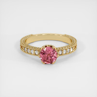 1.07 Ct. Padparadscha Sapphire Ring, 18K Yellow Gold 1