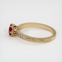 0.54 Ct. Ruby Ring, 18K Yellow Gold 4