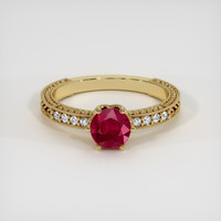 0.95 Ct. Ruby Ring, 18K Yellow Gold 1