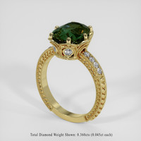 3.87 Ct. Green Sapphire Ring, 18K Yellow Gold 2