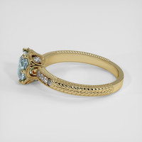 1.10 Ct. Greenish Blue Sapphire Ring, 18K Yellow Gold 4