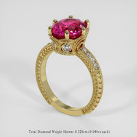 4.14 Ct. Pink Sapphire Ring, 18K Yellow Gold 2