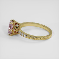 2.19 Ct. Peach Sapphire Ring, 18K Yellow Gold 4