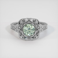 1.17 Ct. Green Sapphire Ring, Platinum 950 1