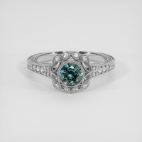 0.59 Ct. Bluish Green Sapphire Ring, Platinum 950 1
