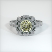 1.93 Ct. Greenish Yellow Sapphire Ring, Platinum 950 1