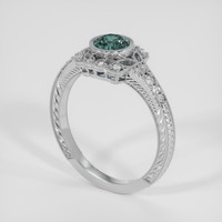 0.59 Ct. Bluish Green Sapphire Ring, Silver 2