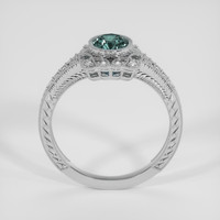 0.59 Ct. Bluish Green Sapphire Ring, Silver 3
