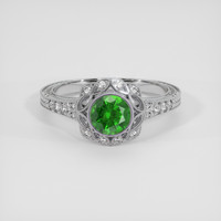 0.99 Ct. Green Demantoid Garnet Ring, 10K White Gold 1