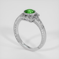 0.99 Ct. Green Demantoid Garnet Ring, 10K White Gold 2