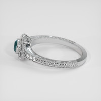 0.38 Ct. Bluish Green Sapphire Ring, 10K White Gold 4