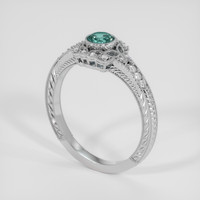 0.39 Ct. Bluish Green Sapphire Ring, 10K White Gold 2