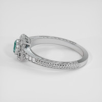 0.39 Ct. Bluish Green Sapphire Ring, 10K White Gold 4