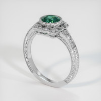 1.12 Ct. Greenish Blue Sapphire Ring, 10K White Gold 2