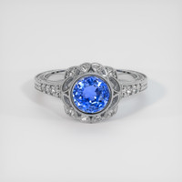 2.27 Ct. Blue Sapphire Ring, 14K White Gold 1