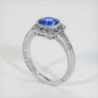 2.27 Ct. Blue Sapphire Ring, 14K White Gold 2