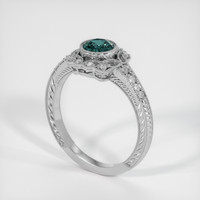 0.59 Ct. Bluish Green Sapphire Ring, 14K White Gold 2