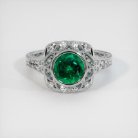 1.20 Ct. Emerald Ring, 18K White Gold 1
