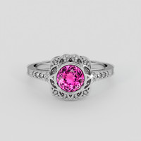 1.17 Ct. Pink Sapphire Ring, 18K White Gold 1