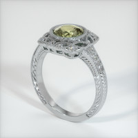 1.93 Ct. Greenish Yellow Sapphire Ring, 18K White Gold 2