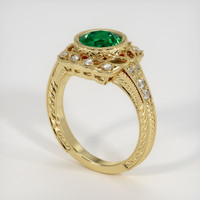 1.20 Ct. Emerald Ring, 18K Yellow Gold 2