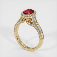 1.06 Ct. Ruby Ring, 14K Yellow Gold 2