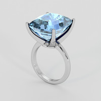 16.87 Ct. Blue Aquamarine Ring, Platinum 950 2