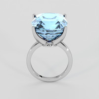16.87 Ct. Blue Aquamarine Ring, Platinum 950 3