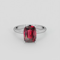 3.23 Ct. Red Garnet Ring, Platinum 950 1