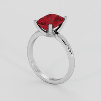 3.23 Ct. Red Garnet Ring, Platinum 950 2