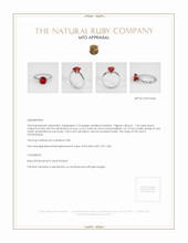Ruby Ring 1.32 Ct. Platinum 950 Appraisal