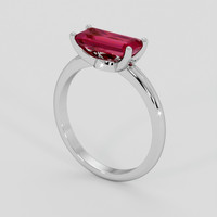 1.57 Ct. Purplish Red Ruby Ring, Platinum 950 2