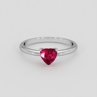 1.02 Ct. Pinkish Red Ruby Ring, Platinum 950 1