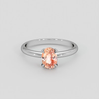 1.36 Ct. Padparadscha Sapphire Ring, Platinum 950 1