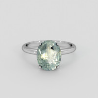 4.70 Ct. Bluish Green Sapphire Ring, Platinum 950 1