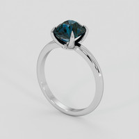2.03 Ct. Greenish Blue Sapphire Ring, Platinum 950 2