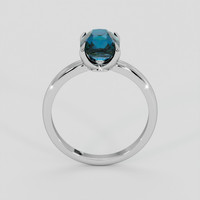2.03 Ct. Greenish Blue Sapphire Ring, Platinum 950 3