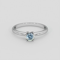 0.67 Ct. Greenish Blue Sapphire Ring, Platinum 950 1