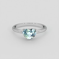 1.61 Ct. Greenish Blue Sapphire Ring, Platinum 950 1
