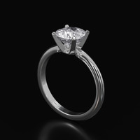 4.07 Ct. White Sapphire Ring, Platinum 950 2