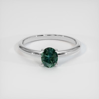 0.65 Ct. Bluish Green Sapphire Ring, Platinum 950 1